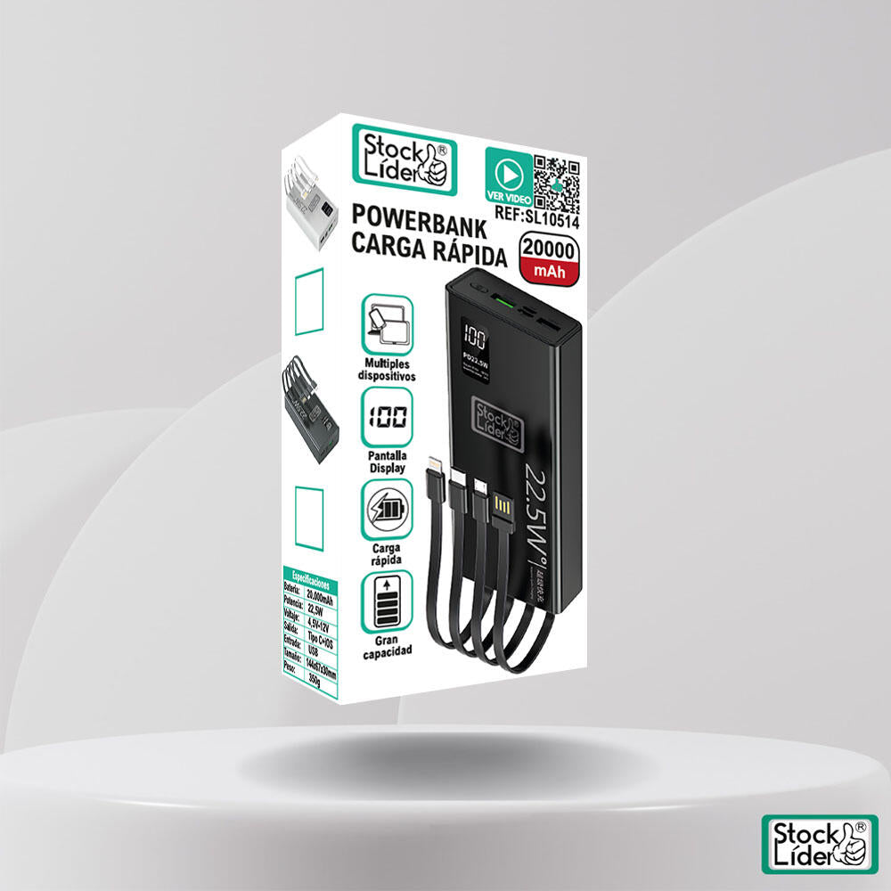Powerbank carga rápida 4 en 1
